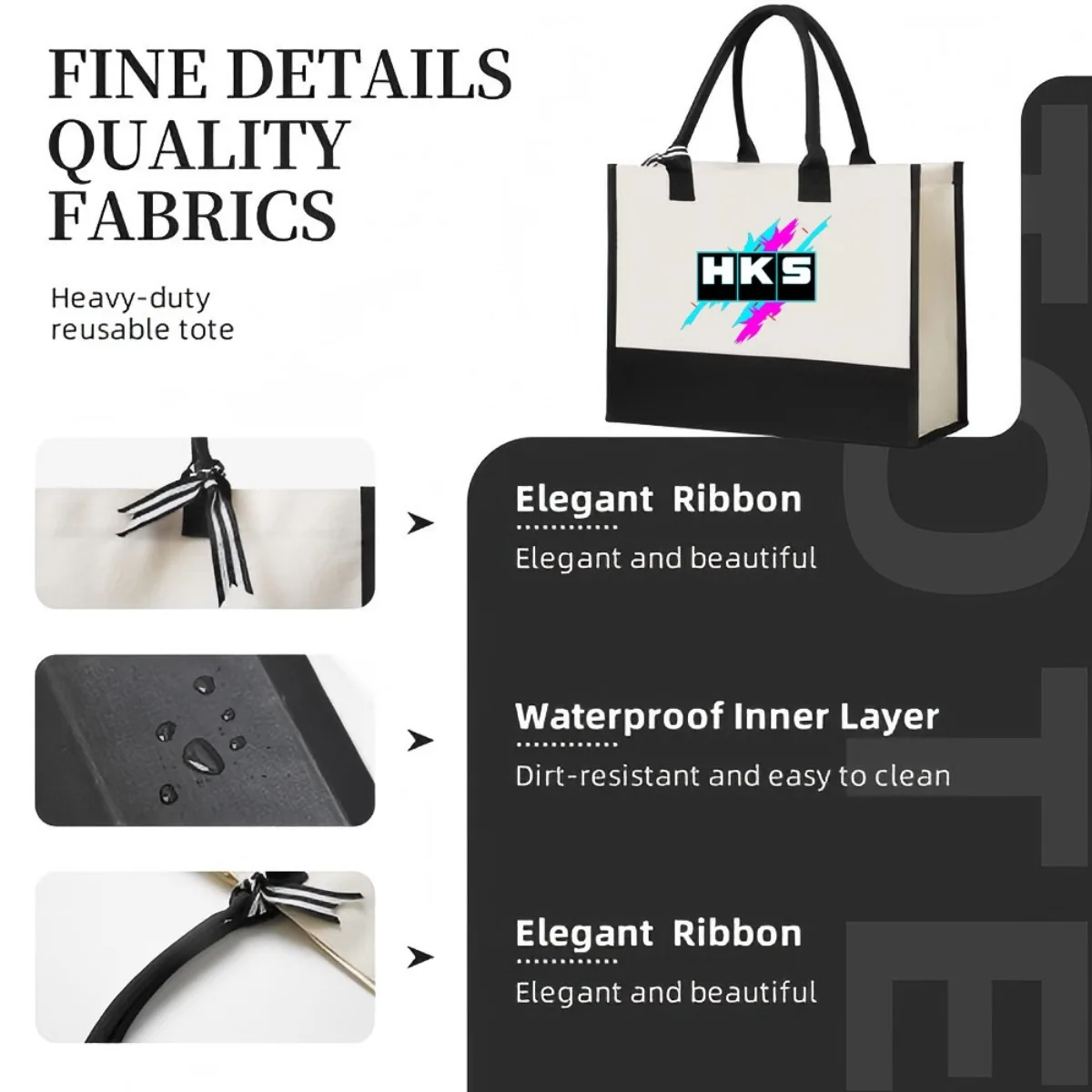 HKS 2026 جديد وصول موضة عملية واسعة قابلة لإعادة الاستخدام حمل حقيبة نمط طباعة 2 لهجة الثقيلة حقيبة كتف كبيرة طوال اليوم