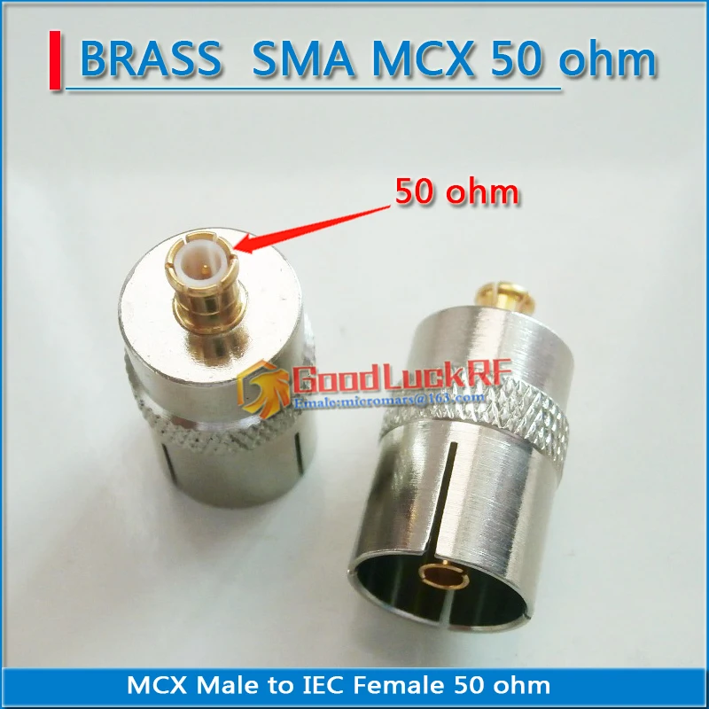 75 ohm 50 ohm MCX To IEC DVB-T TV PAL Connector Socket MCX Male to IEC Female Plug  Brass Straight Coaxial RF Adapters