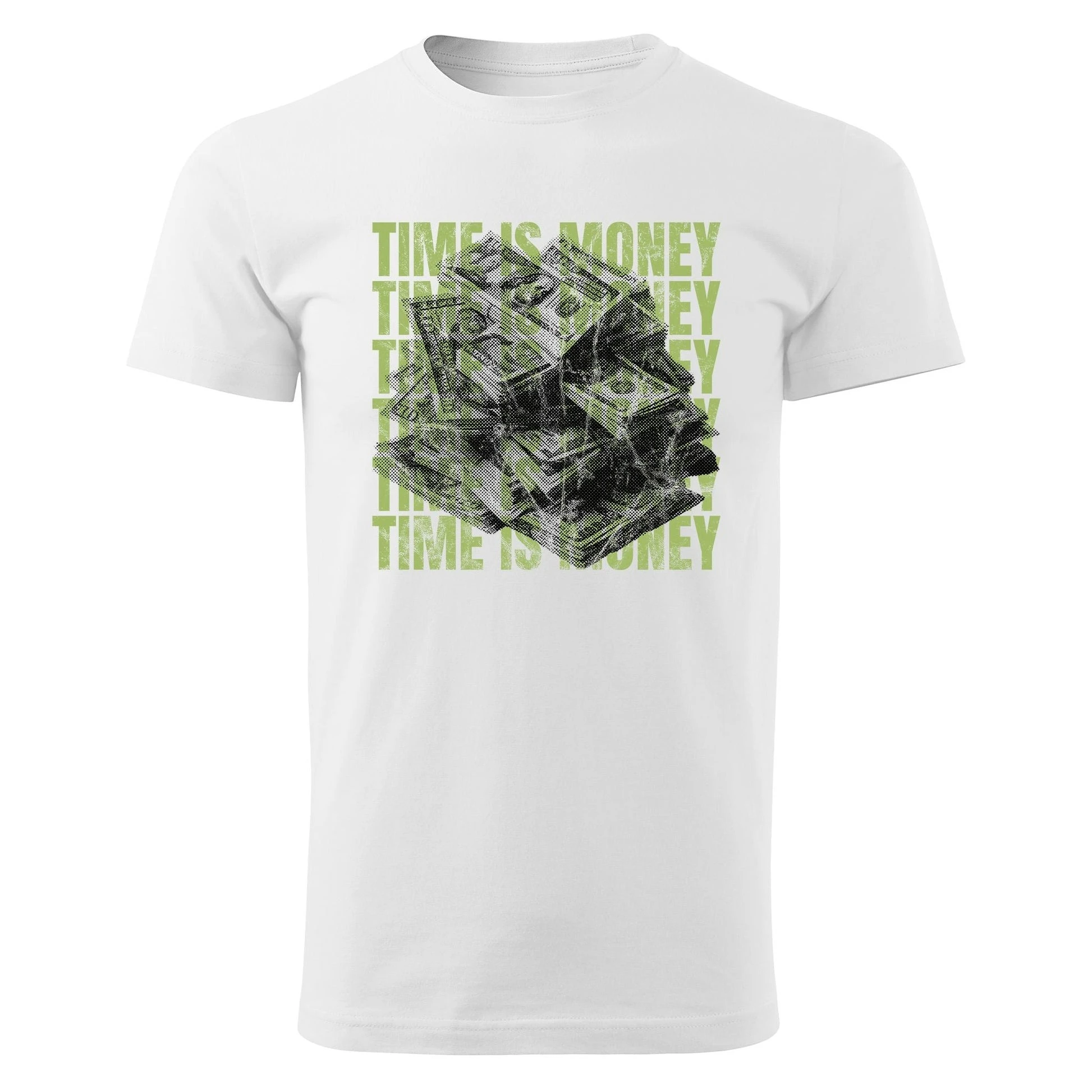 

Time Is Money Graphic Printing Summer Luxury Brand Pure Cotton Men's and Women's T-shirt Short Sleeve Street Fashion Trend