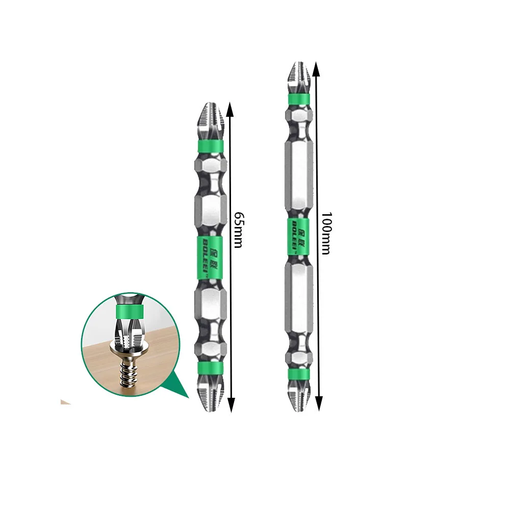 Anti-Slip Ph2 Strong Magnetic Ring Bit, Cross Screwdriver Bit, High Hardness, Hand & Electric Screwdriver Tool, Size: 65Mm/100Mm