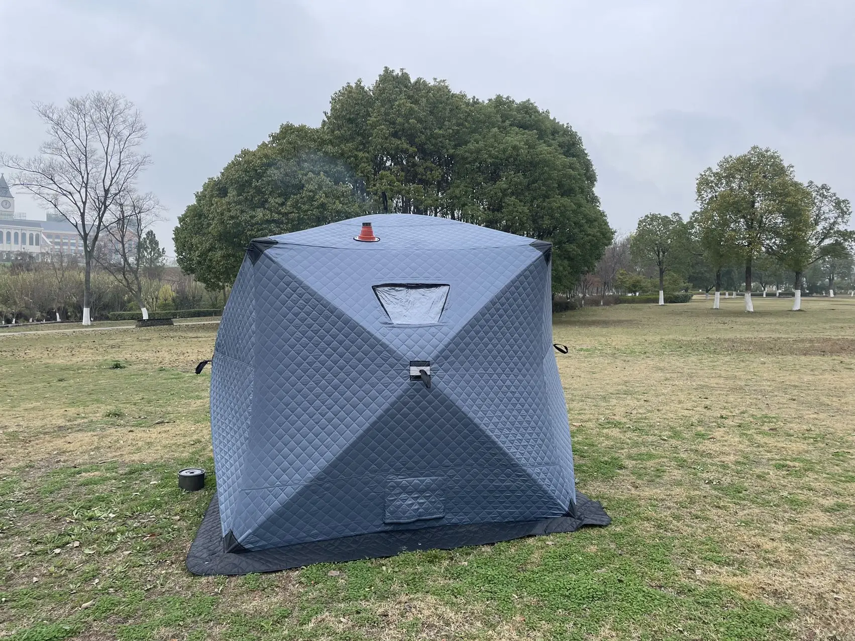 Pop Up Custom Outdoor Sauna Tent Room Portable Square Hiking Insulated Camping Snow Ice Cube Winter Fishing Tent House