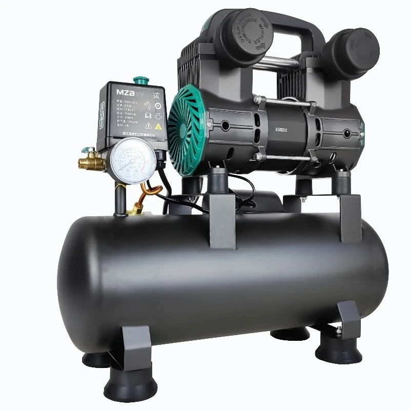 

Черный безмасляный воздушный компрессор, 2880 об/мин, 10 литров, воздушный компрессор, портативный мини-компрессор на складе