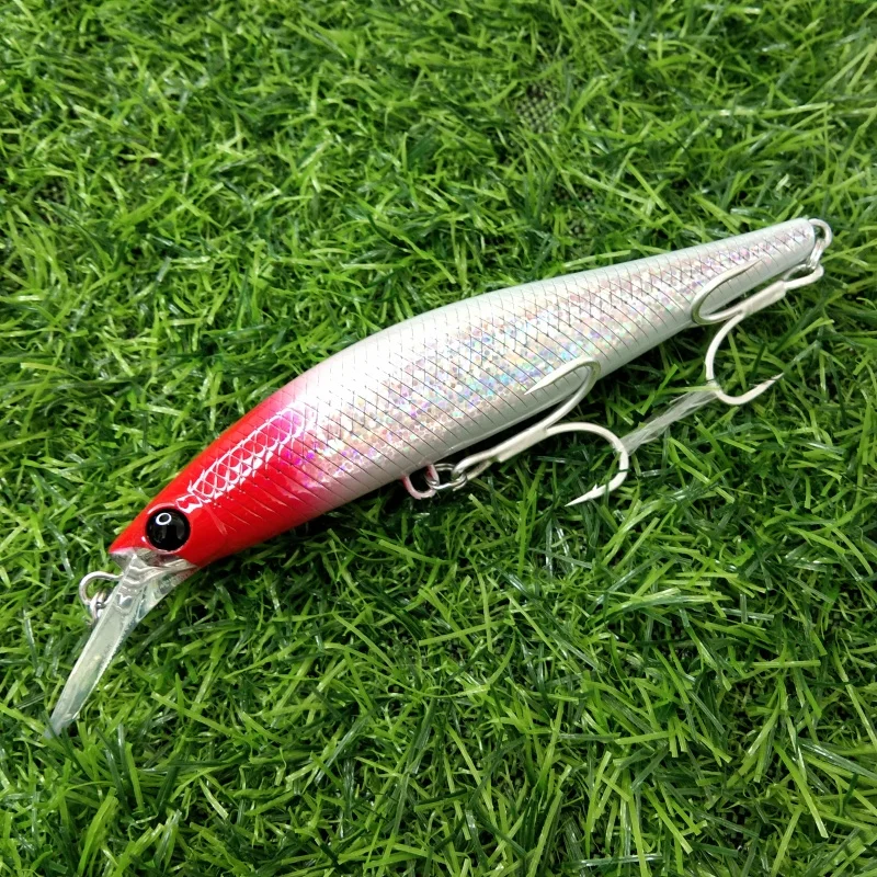 TSURINOYA 2 piezas Señuelo de pesca Minnow pesado LANCE 125HS 50g, Minnow de hundimiento para pesca en barco y mar, Cebo duro para lubina, Wobbler de alta resistencia