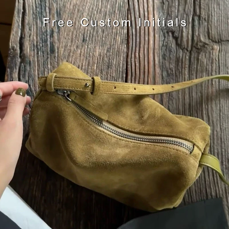 

Бесплатная кожаная коробка-подушка с инициалами для женщин, роскошная дизайнерская сумка-кошелек, 2026, новинка из воловьей кожи, маленькая подмышка на плечо