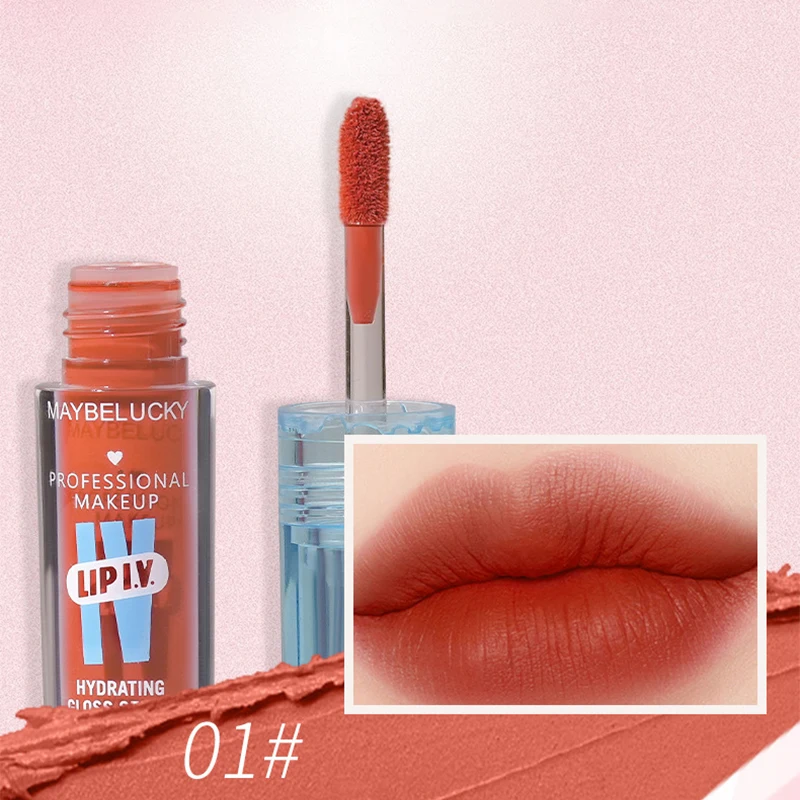 6 kolorów Velvet Mist Lip Mud, matowa szminka w kształcie kuli Lip Glaze długotrwały błyszczący uniwersalny makijaż do oczu usta twarz