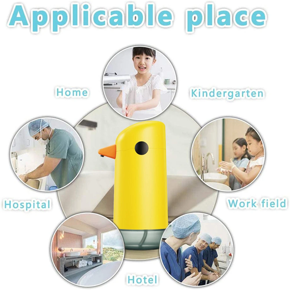 Children Auto Hand Washing Soap Dispenser Little Yellow Duck-shaped Smart Hand Washer Home Infrared Sensor Foam Soap Dispenser