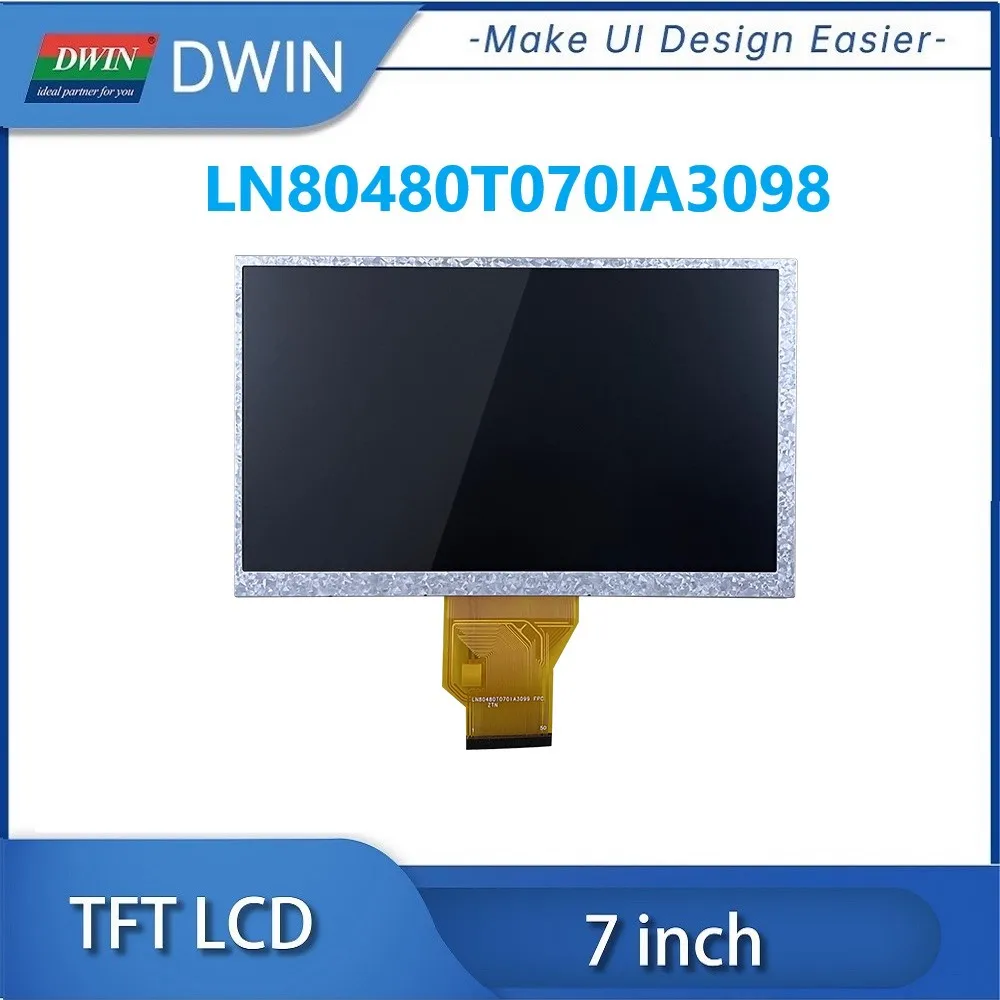 DWIN Hot-selling 7 Inch 800x480 RGB 50PIN 300nit TN TFT LCD Display With Resistive Touch LN80480T070IA3098