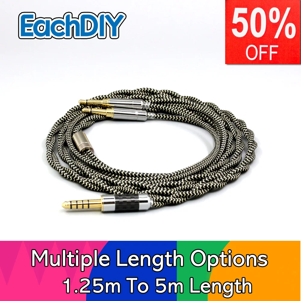 2 Core 2.8mm Litz OFC Earphone Shield Braid Sleeve Cable For Hifiman Sundara Ananda HE1000se V2 HE6se HE400se Arya XS LN008063