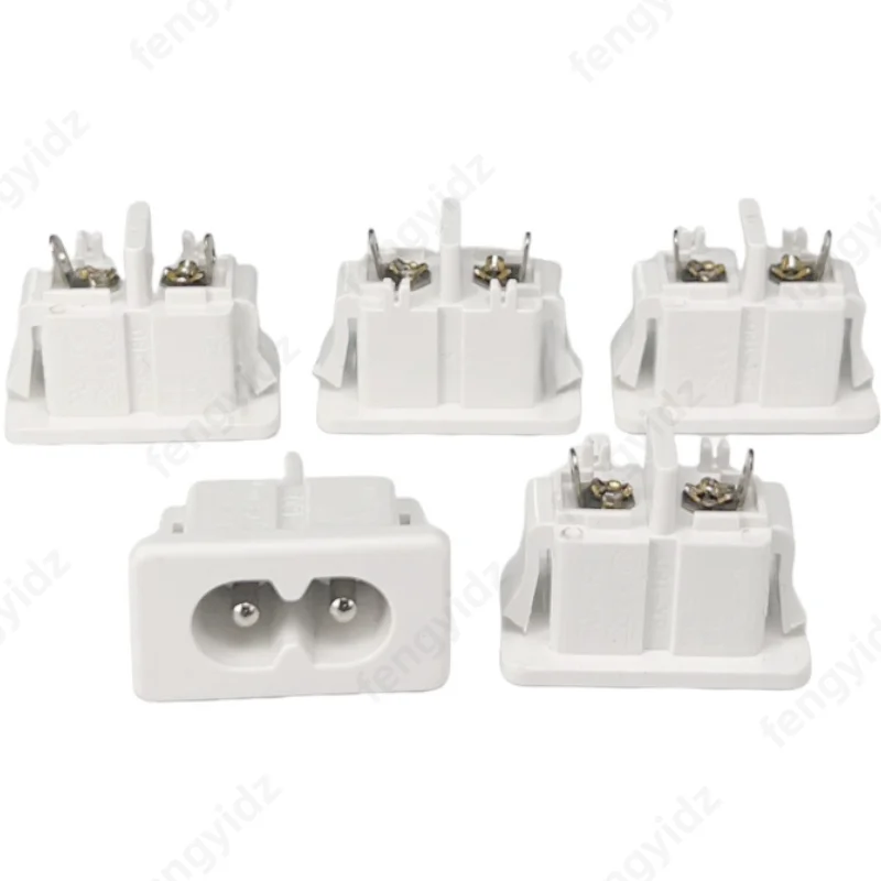 5pcs AC-027 B/w Female AC Power Inlet Connector With Bay 8 Figure Of Eight Sockets Pure Copper