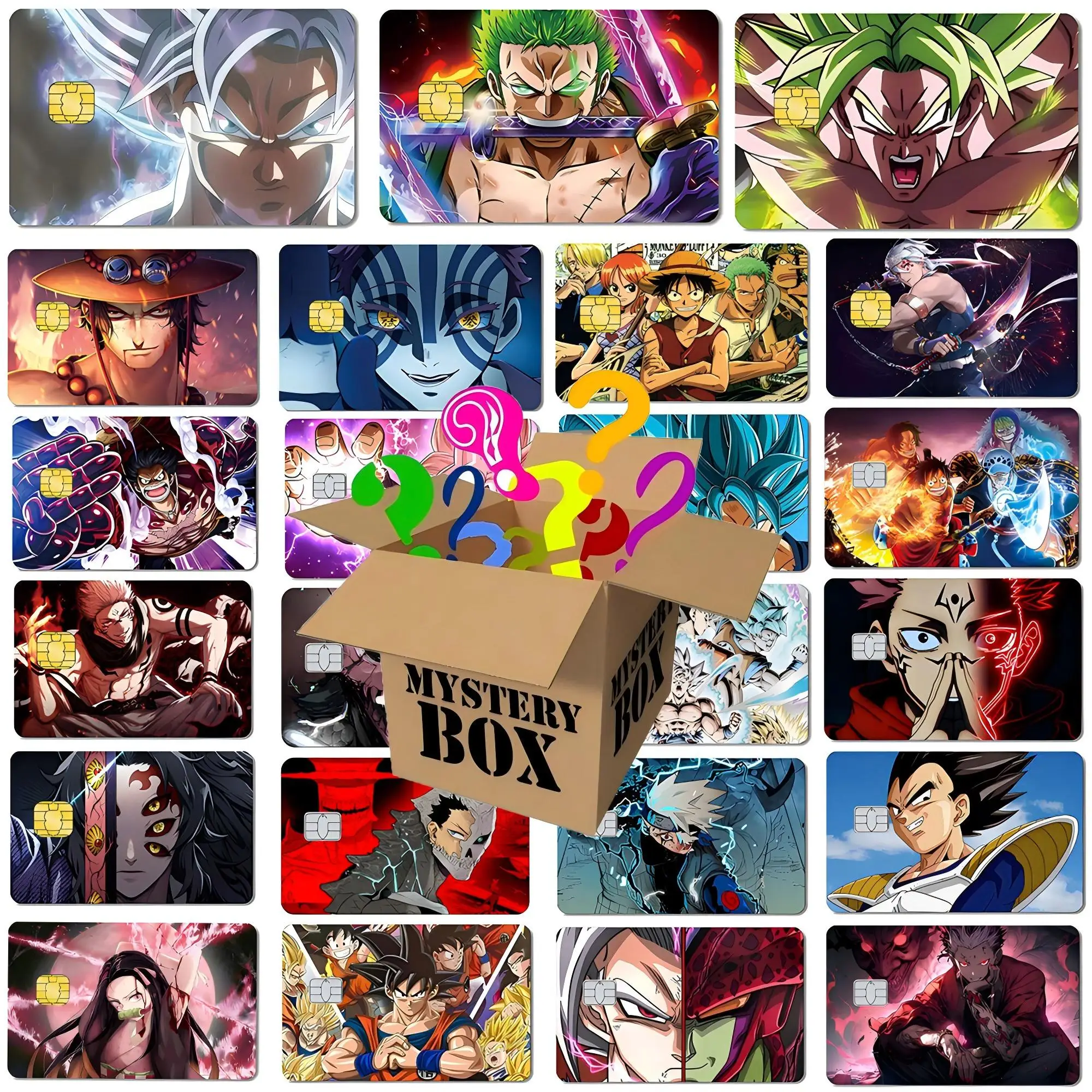 5-10 Stück Anime Baidai Serie Kreditkarten- und Debitkarten-Matte-PVC-Folienhülle 100 Verschiedene Mystery-Geschenk-Aufkleber Zufällig