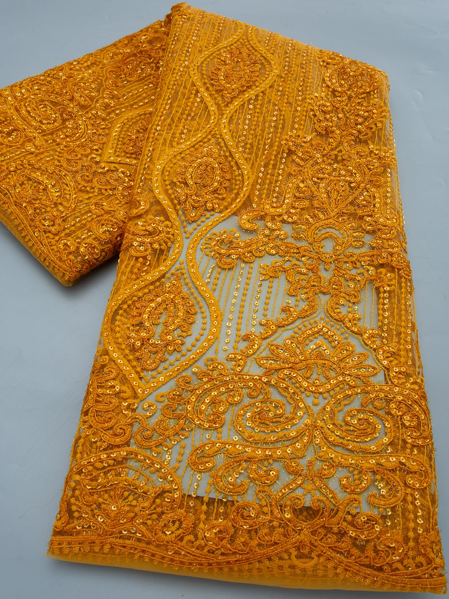 

Элитная ткань 2026: Новые дизайны, французское кружево для свадебных платьев, африканский тюль с бисером, 5 ярдов сетчатого кружева для платьев, модель 4811