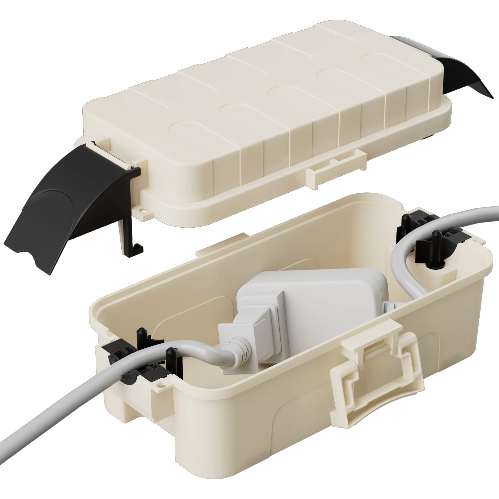 

Outdoor Waterproof Cable Box with Removable Shield Cover IP55 Waterproof Protective Boxes for Plugs/Lights/Christmas Decorations