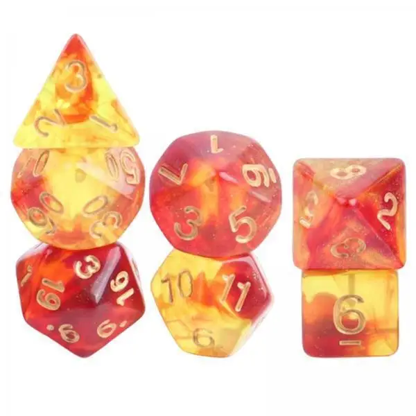 

Polyhedral Dice Set 7 Pieces Acrylic Durable Role Game Play Dice for Board Games DND Party Kids Adults