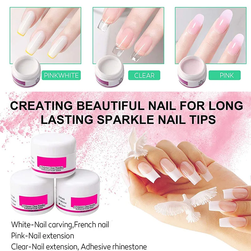 Kit de uñas acrílicas con lámpara UV, herramientas DIY 2