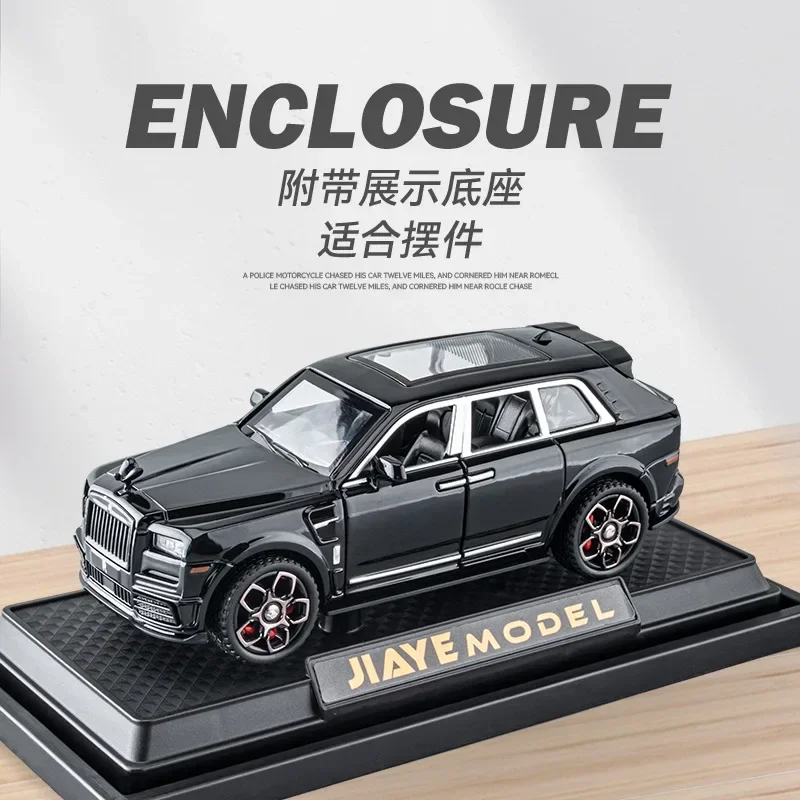 1:36 Rolls-Royce Cullinan Alloy Car Model Simulation Diecast Toys Metal Vehicles With Sound And Light Pull Back Collection Gifts