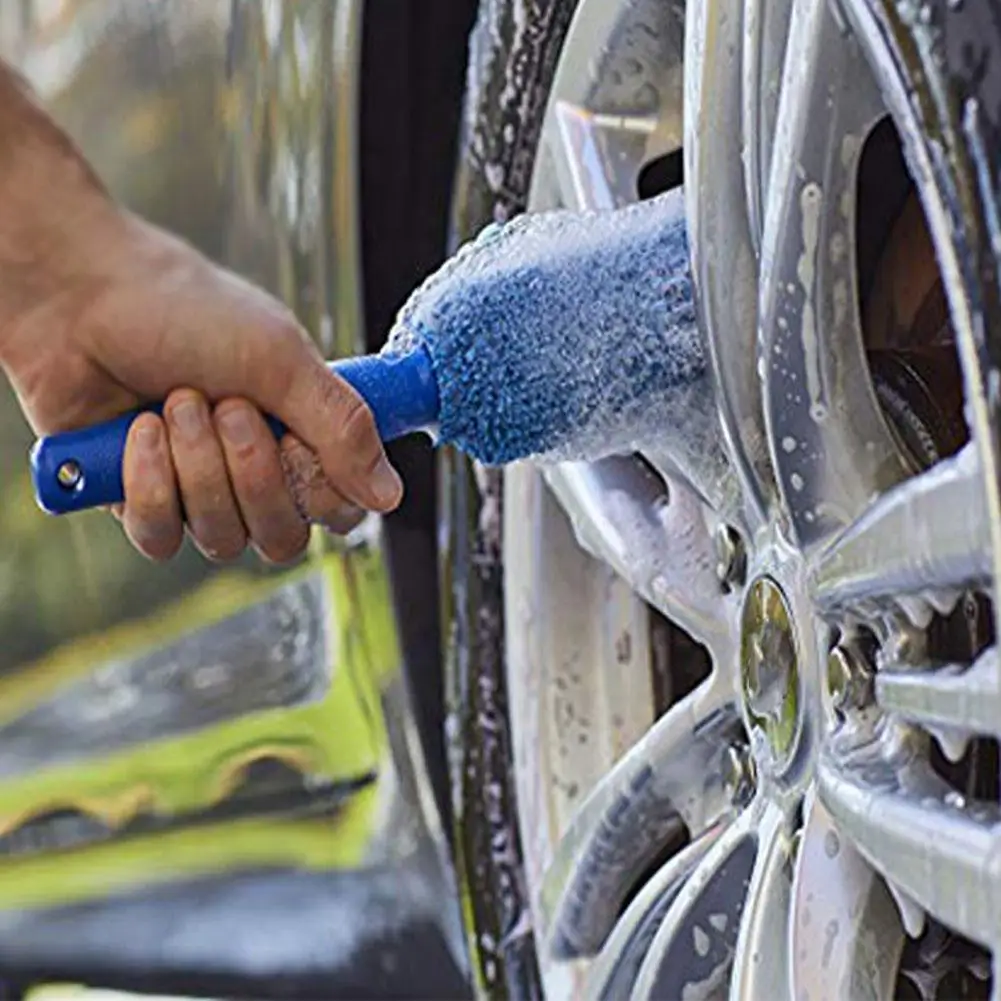 Brosse de roue de voiture en microcarence à long manche, lavage de voiture, gril d'opathie, camion de lavage à domicile, outil de queue de over, vélo, moto, A4N1