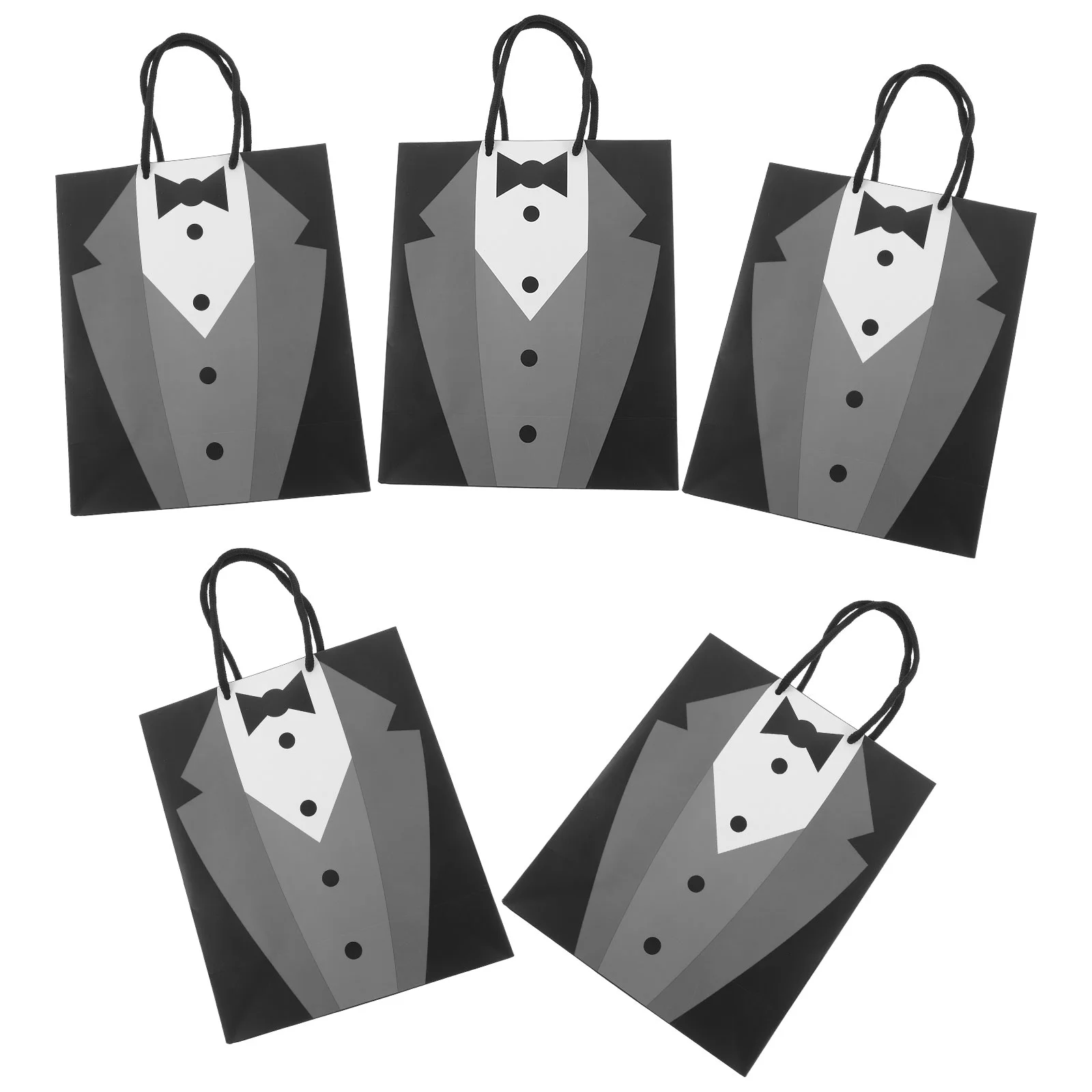 5 Pcs Bags for Small Business Thank You Paper Fathers Day Tuxedo Tote Men Gift Large Size Bridesmaids Gifts Goody