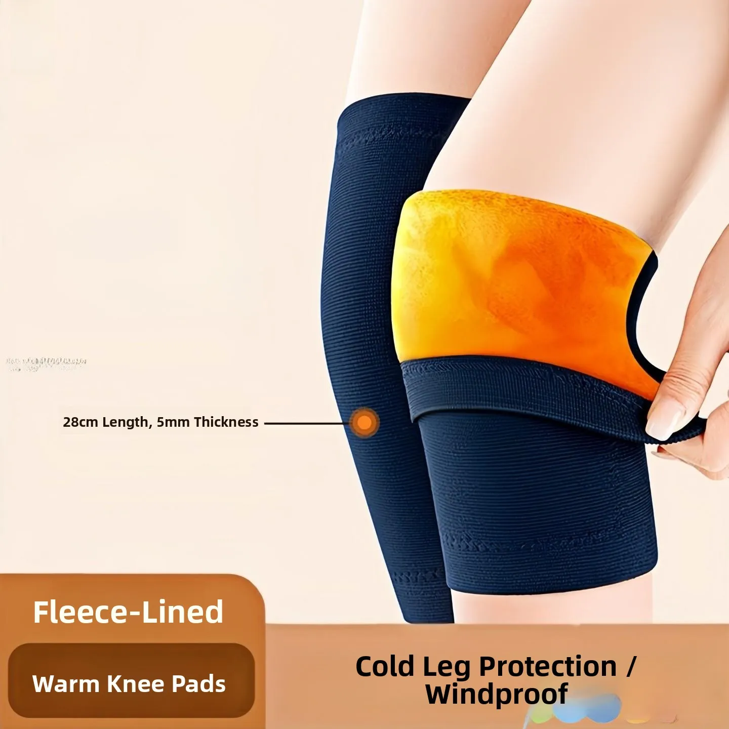 

Теплые флисовые наколенники унисекс для защиты суставов от холода, специальные зимние накладки для коленей
