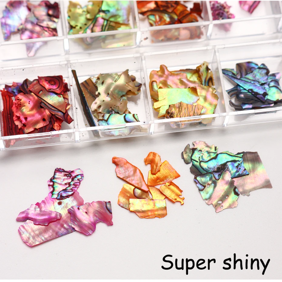 12 شبكة غير النظامية بريق أذن البحر قذيفة رقائق لمسمار الفن الديكور ثلاثية الأبعاد سحر شرائح الصيف لتقوم بها بنفسك مانيكير Paillette اكسسوارات