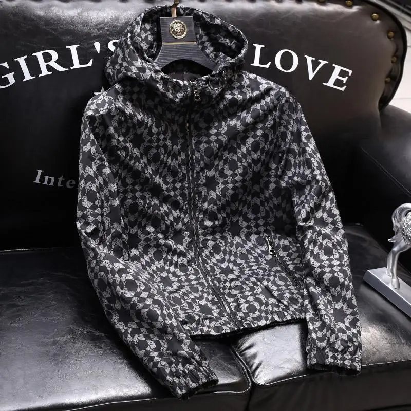 

Новинка весны 2025 года, мужская куртка с капюшоном, модная одежда, модное пальто, мужская мужская одежда с индивидуальным принтом