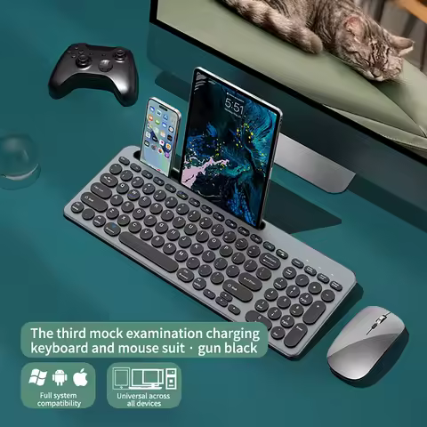 Wireless Keyboard Mouse With Card Slot Tablet 2.4G Wireless bluetooth Keyboard For iPad Windows Mac Mac PC Laptop Rechargeable