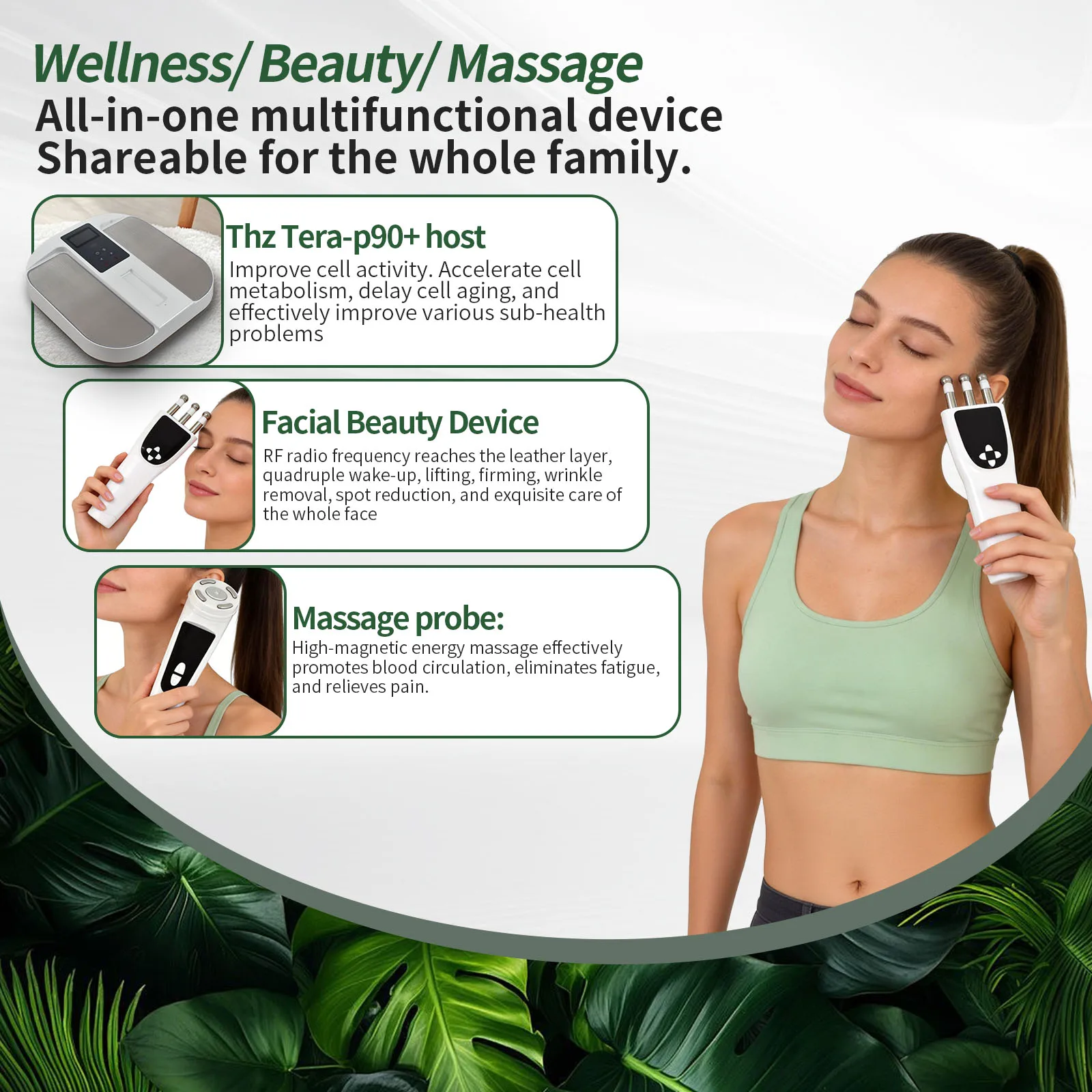 P95 Bio Electric Heating Terahertz Physiotherapy Device 7 Inch Terahertz Back Treatment Equipment Used Frequency Pain Management