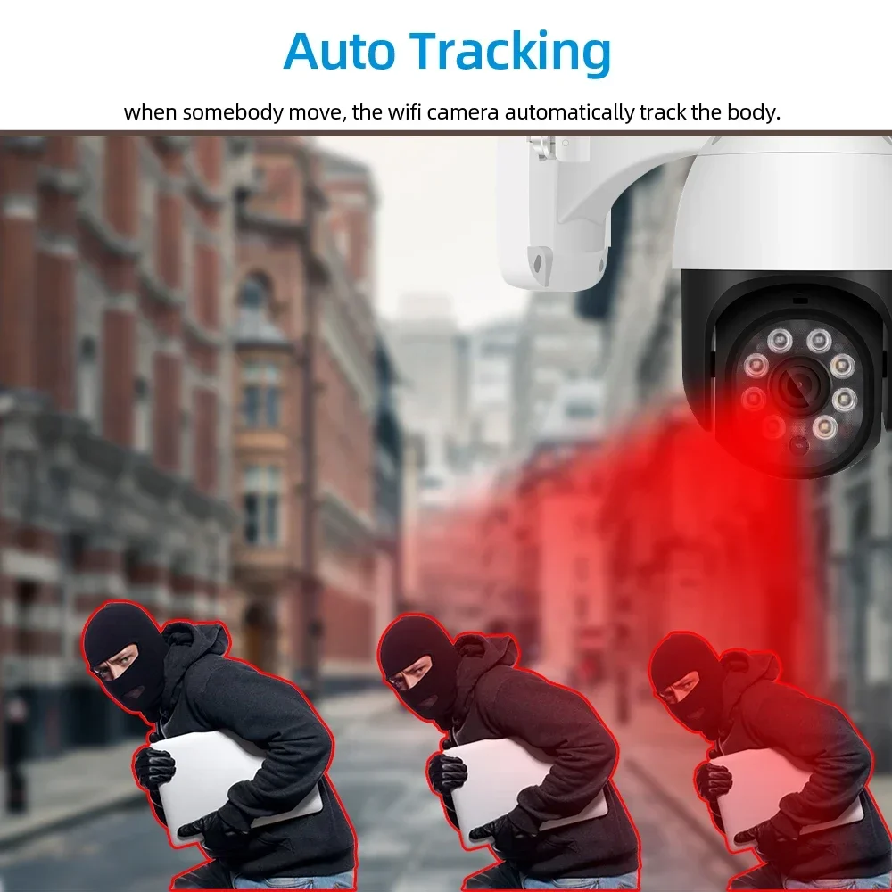 5MP Smart Life Wifi Home PTZ Security Camera Auto Tracking Outdoor Waterproof Wireless CCTV Surveillance Camera Tuya IP Cam