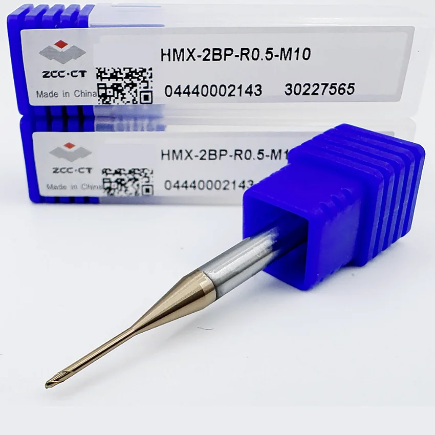 HMX-2BP-R0.5-M10/M12 ZCC.CT HMX-2BP Two edge straight shank long neck short edge ball end mill 2 Flutes Ball Nose End Mills