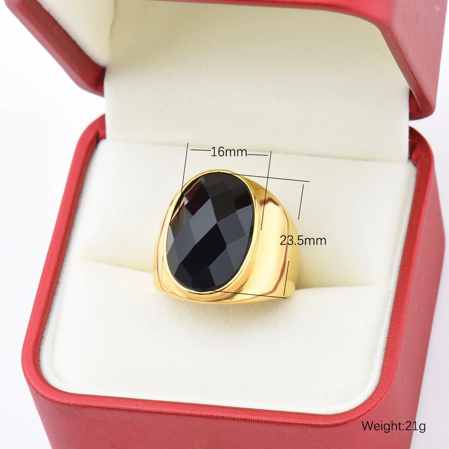 Men\'s/Women 316LStainless/Titanium Steel Onyx Texture Gilded Rings Classic Fashion Trend Jewelry Eco-Friendly Material
