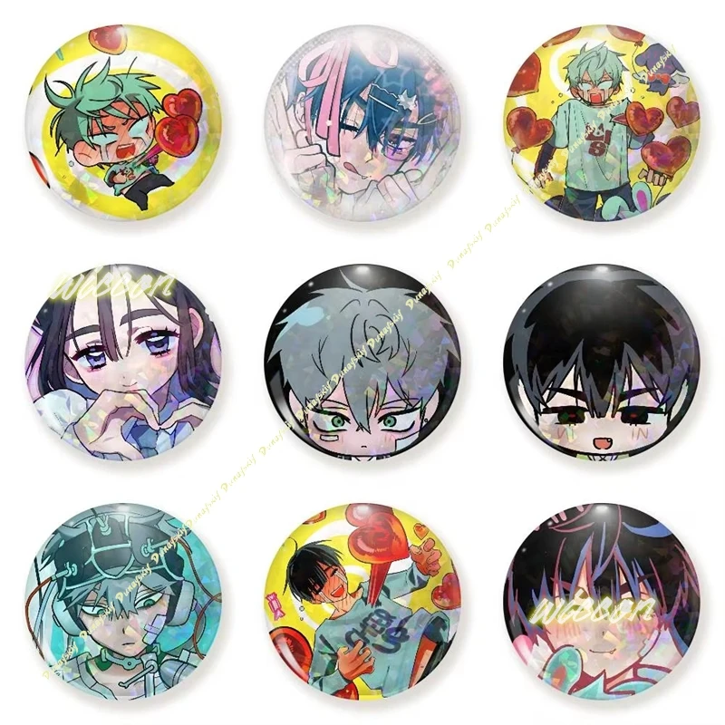 Anime Alien Stage Ivan Till Sua Mizi Badge On Backpack Accessories Manga Icons Pins Round Cartoon Brooches For Bag Decor Gifts