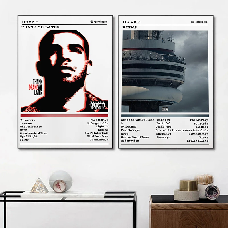 البوب الكلاسيكية مغني الراب دريك الهيب هوب روك ألبوم الموسيقى غطاء الملصقات يطبع حائط لوح رسم الفن صور غرفة المعيشة ديكور المنزل #2