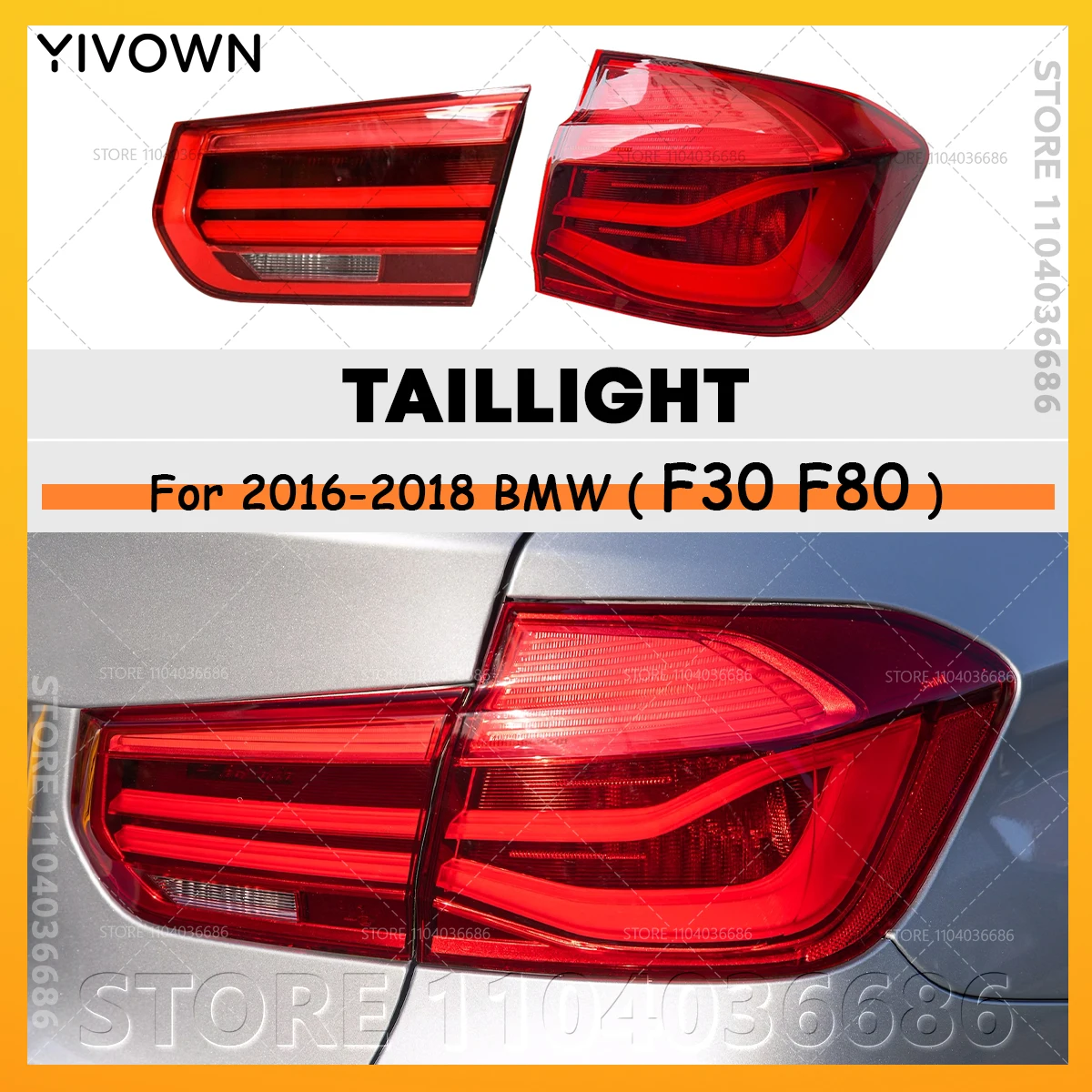 

For 2016-2018 F30 F80 BMW 3 Series M3 Rear Tail Light Brake Lamp 63217369117 63217369118 63217369119 63217369120