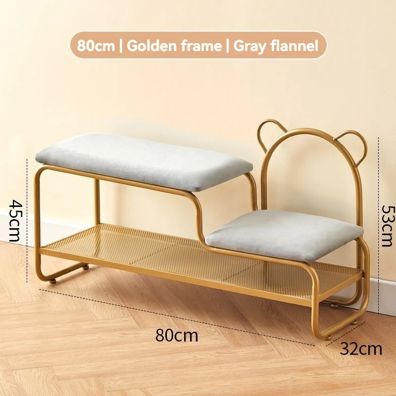 Integrated Shoe Changing Stool And Shoe Cabinet for Home Entrance Simple Design Door with Changing Stool at Entrance