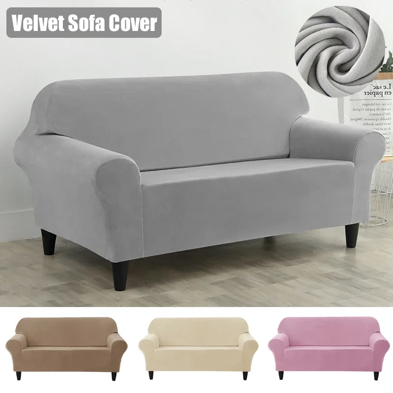 1/2/3 Seater European Style Sofa Cover Soft Velvet Stretch Couch Covers for Living Room Washable Anti-dirty Furniture Protectors