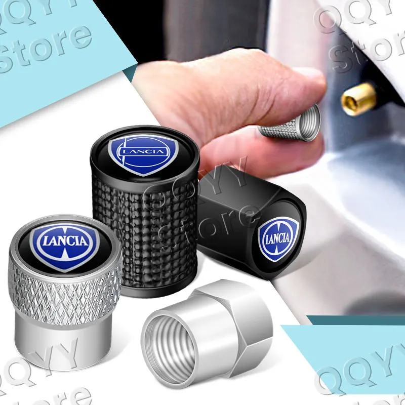 Accesorios para Lancia Logo Delta 3 Ypsilon Phedra Musa Voyage, tapas para válvulas de neumáticos a prueba de polvo, 4 Uds.