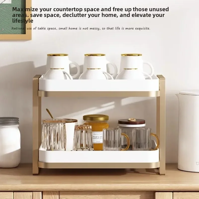 Firm Kitchen Cup Storage Shelf Tea Cup Tea Glass Desktop Double Tray Household Drain Box Factory