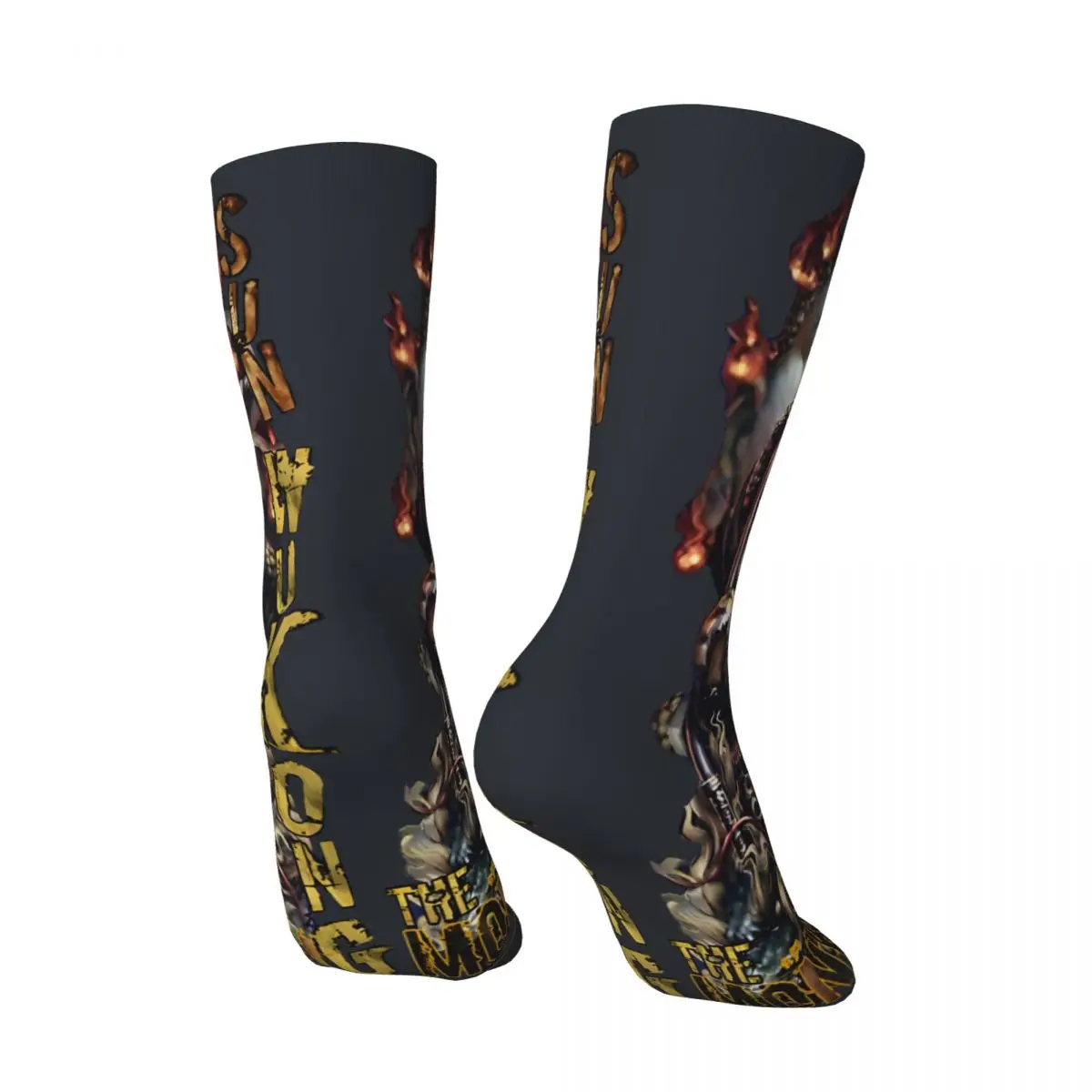 Compression Monkey King Sock for Men Hip Hop Harajuku Black Myth Wukong Happy Quality Pattern Printed Boys Crew Sock Casual Gift