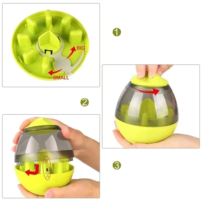 Interactive Dog Cat Food Treat Ball Bowl Toy Funny Pet Shaking Leakage Food Container Puppy Cat Slow Feed Pet Tumbler Toy