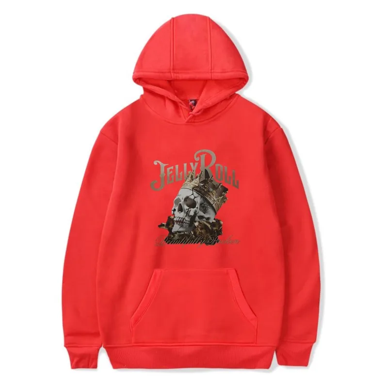 Jelly Roll Prachtig Gebroken Hoodie Merchandise Heren/Dames Unisex Cosplay Sweatshirt Met Lange Mouwen Streetwear Met Capuchon