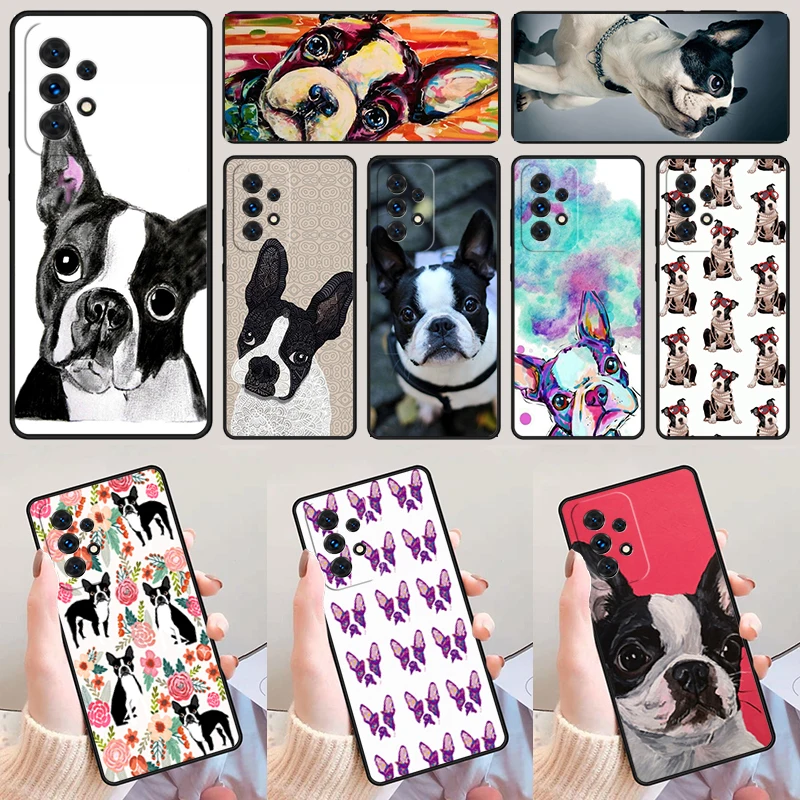 Boston Terrier Dog phone case For Samsung Galaxy A42 A31 A40 A51 A71 A32 A80 A91 A52 A72 A73 A20e A21S A50 A70 A11 A12 Cover