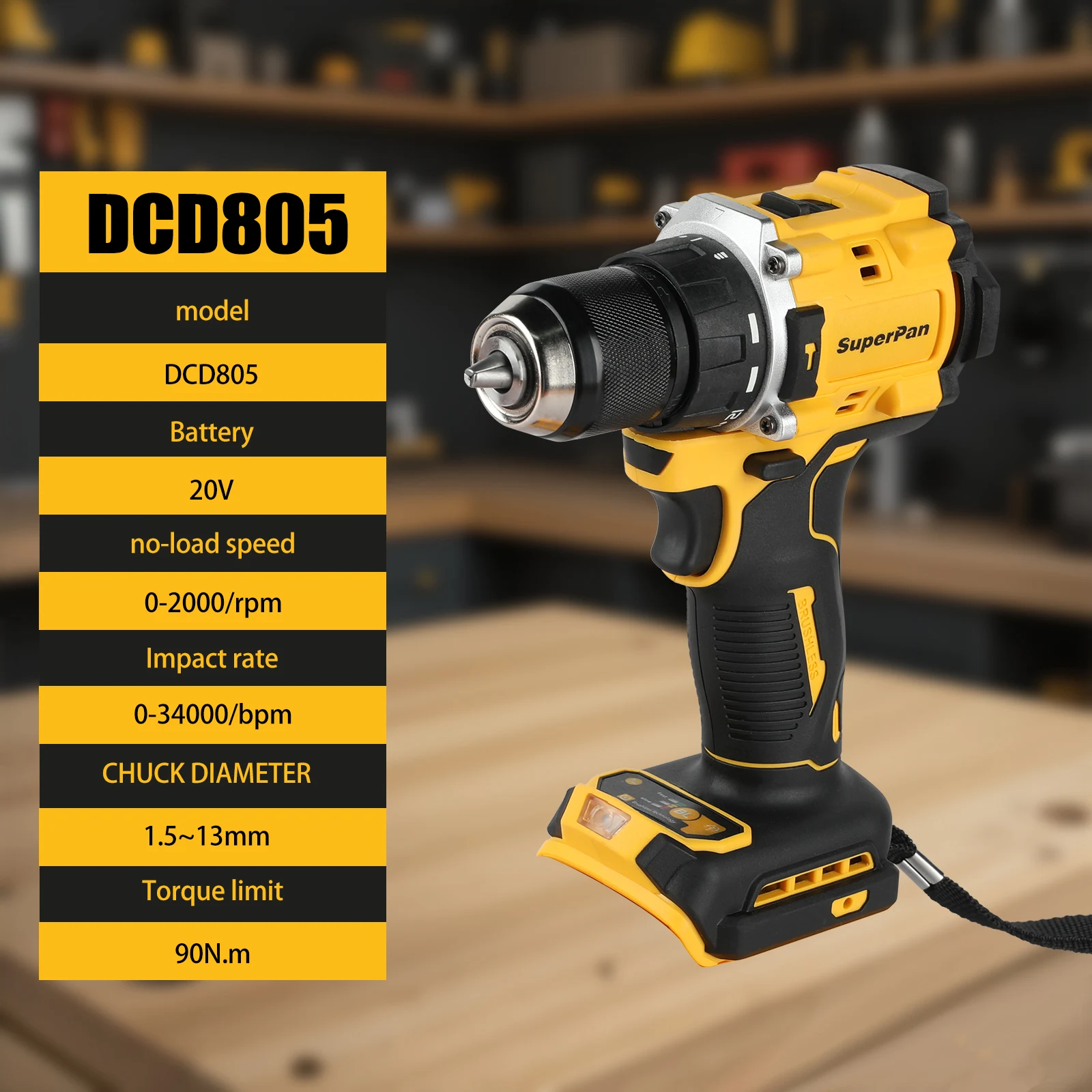 

Sp 805 Brushless 20V Lithium Battery Tool Compact Multifunctional Electric Screwdriver Rechargeable Hand Drill Hammer Drill