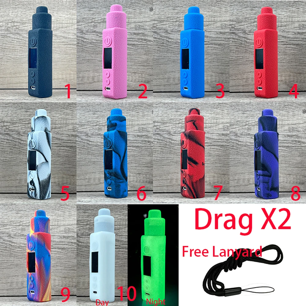 100PCS Protective Silicone Case Sleeve Skin Cover for Drag X2 Kit With Free Lanyard