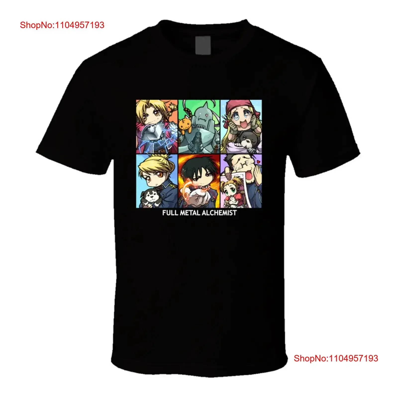 Camiseta Full Metal Alchemist Chibi Shot Anime Manga vintage lavada estirada moda versátil transpirable Casual gráfico