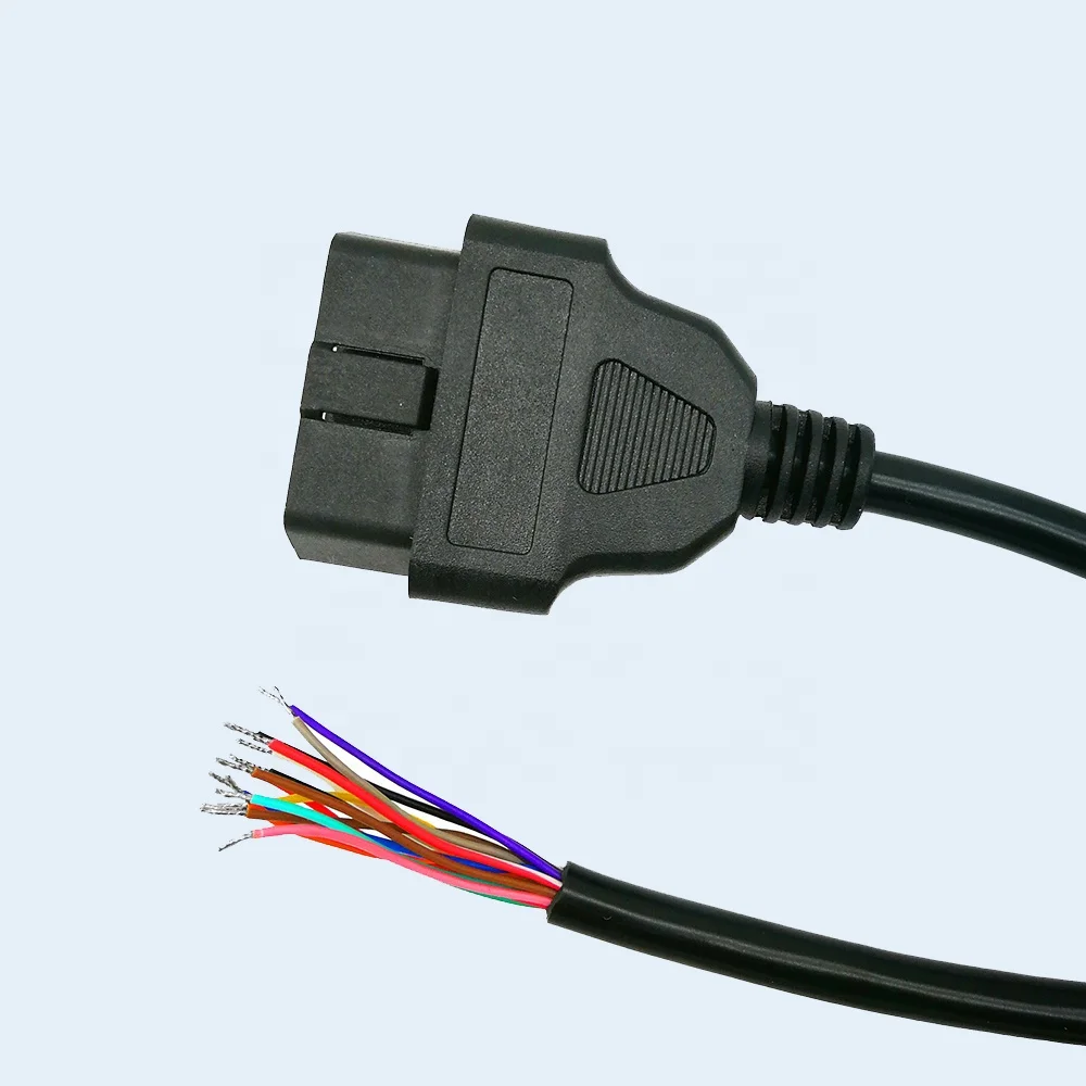 1500mm 16Pin 16Core J1962 OBD OBD2 OBDII Male to Opening End Diagnostic Tool