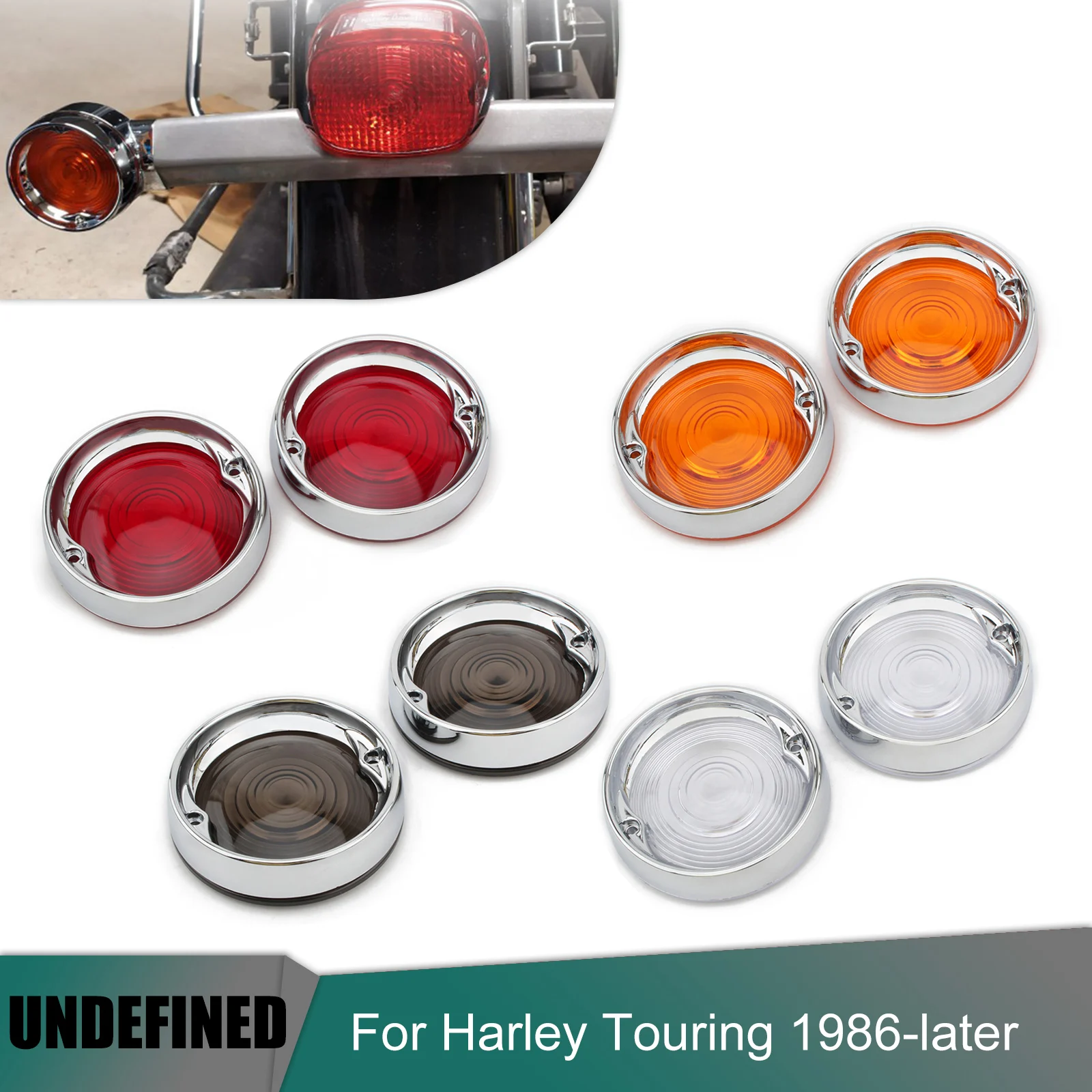 Motorcycle Turn Signal Lenses Bezels Trim Ring Kit Compatible For Harley Touring Road King Road Street Glide CVO Limited FLTRK