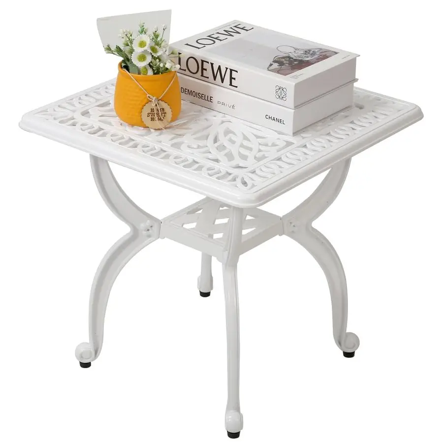 

Уличный приставной столик из литого алюминия для патио, двора, бассейна, для использования в помещении, простой в уходе и устойчивый к погодным условиям, кофейный столик P