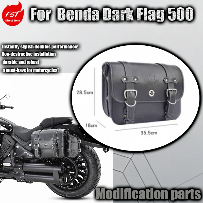 

Jichewolf Side Bags, Compatible with Benda Black Flag 500, Retro Side Boxes, Waterproof Quick Release Helmet Luggage