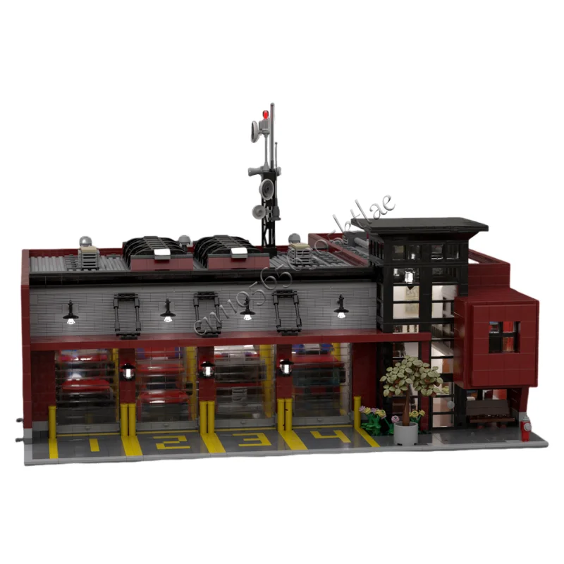 5176 قطعة MOC الإبداعية مدينة عرض الشارع وحدات محطة الإطفاء نموذج العمارة بنة الأطفال تجميع الطوب اللعب هدية