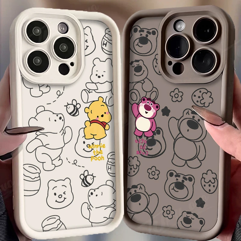 Disney Winnie Pooh Lotso TPU Phone Case for Xiaomi POCO X6 X5 X4 GT X3 NFC F3 F4 F5 F6 M6 Pro Mi 13T 12T 11T 13 12 11 Lite 5G NE