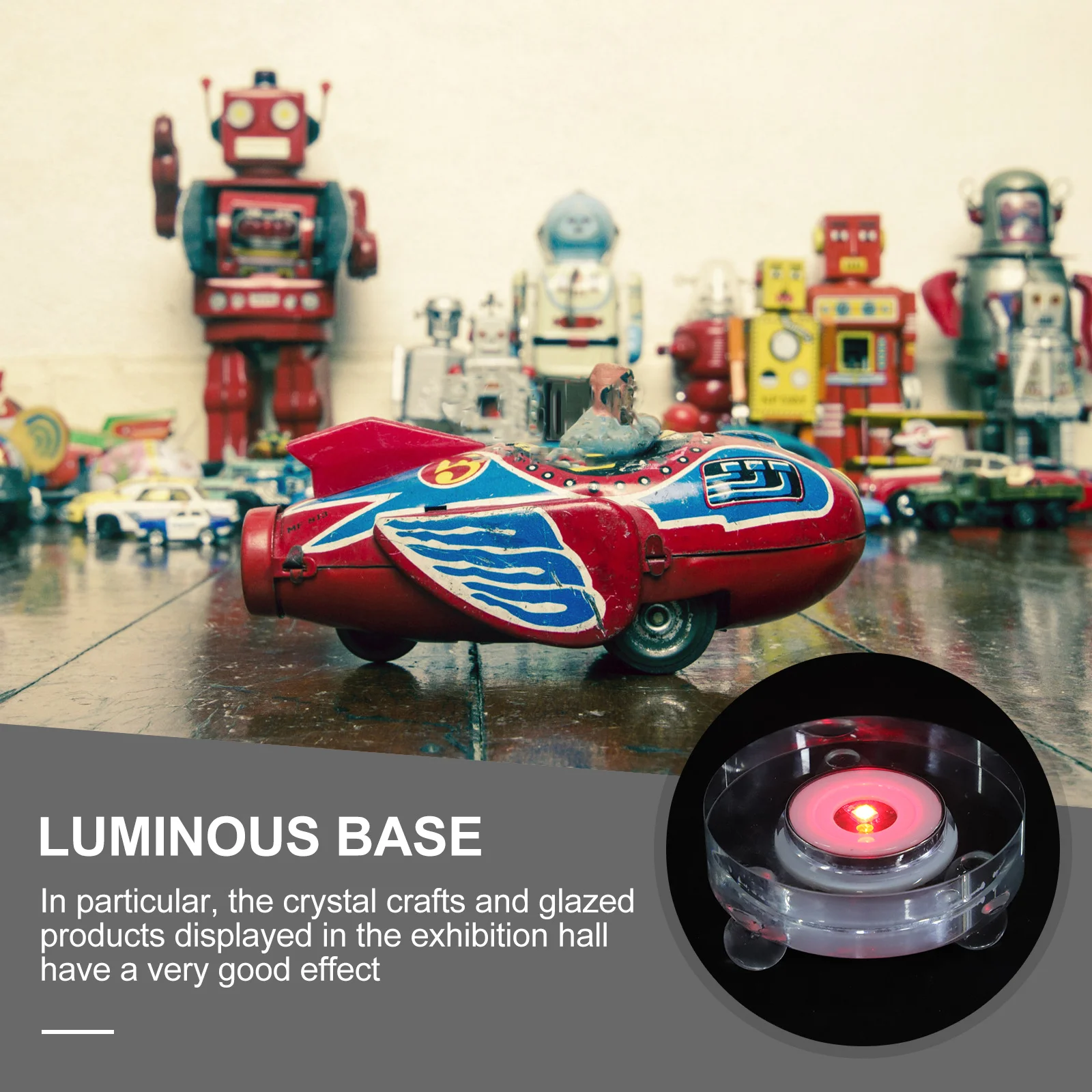 

Glowing LED Lighting Base Crystal Ball Stand Strong Brightness Continuous Power Supply Lighting Display Base Night Lamp